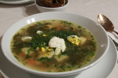 Рецепт Украинский суп из щавля (Зелёный борщ)