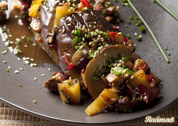 Рецепт Баклажан с овощами в азиатском стиле
