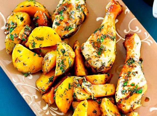 Рецепт Итальянская запеченная курица с картошкой в духовке. Приготовление 

блюда