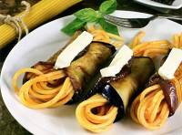 Приготовление Роллы из баклажанов со спагетти и сыром блюда