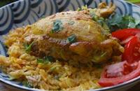 Приготовление Курица карри с рисом в духовке блюда